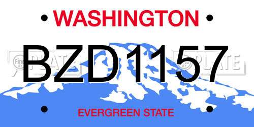 BZD1157 Washington License Plate