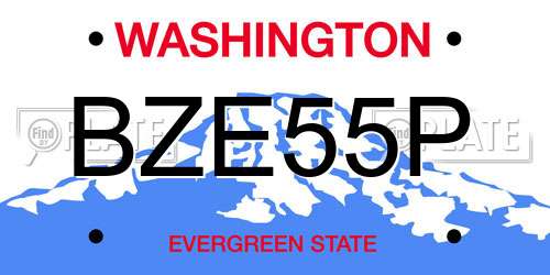 BZE55P Washington License Plate