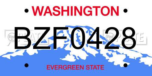 BZF0428 Washington License Plate