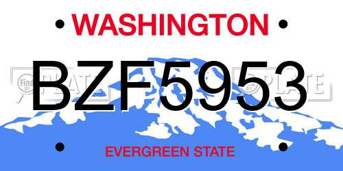 BZF5953 Washington License Plate
