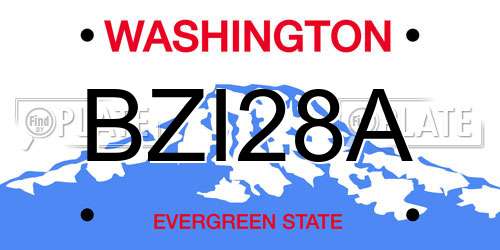 BZI28A Washington License Plate