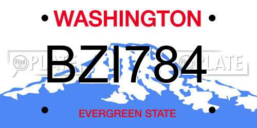 BZI784 Washington License Plate