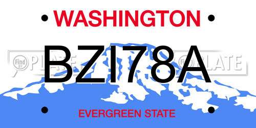 BZI78A Washington License Plate