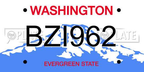 BZI962 Washington License Plate