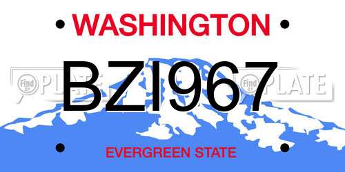BZI967 Washington License Plate