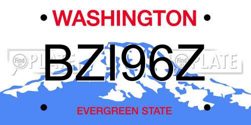 BZI96Z Washington License Plate
