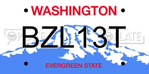 BZL13T Washington License Plate