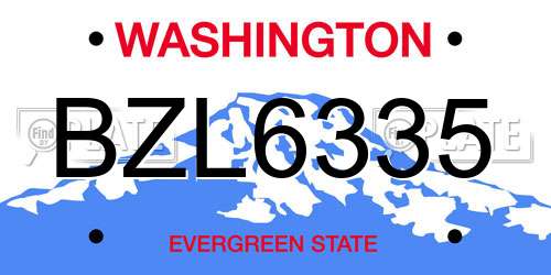 BZL6335 Washington License Plate