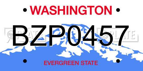 BZP0457 Washington License Plate
