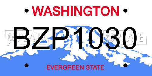 BZP1030 Washington License Plate