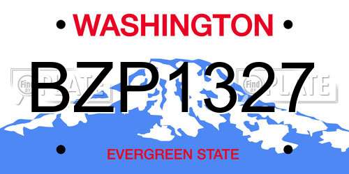 BZP1327 Washington License Plate