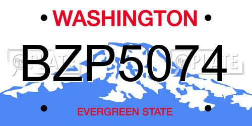 BZP5074 Washington License Plate