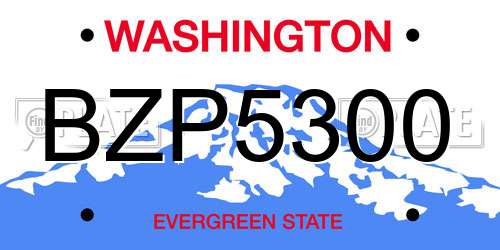 BZP5300 Washington License Plate