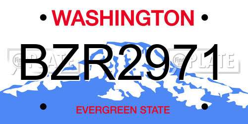 BZR2971 Washington License Plate