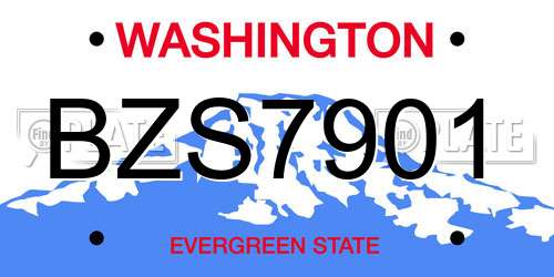BZS7901 Washington License Plate