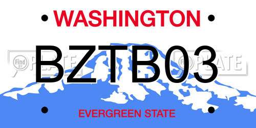 BZTB03 Washington License Plate