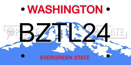 BZTL24 Washington License Plate