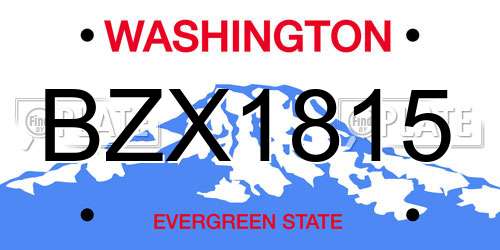BZX1815 Washington License Plate