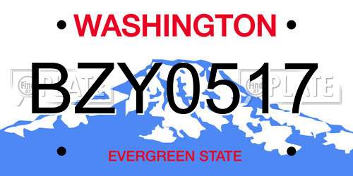 BZY0517 Washington License Plate