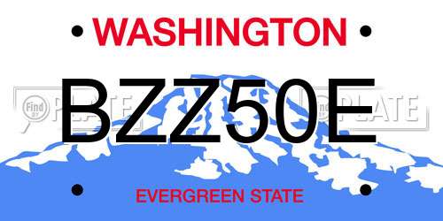 BZZ50E Washington License Plate