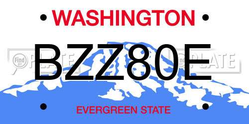 BZZ80E Washington License Plate