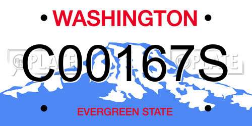 C00167S Washington License Plate