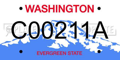 C00211A Washington License Plate