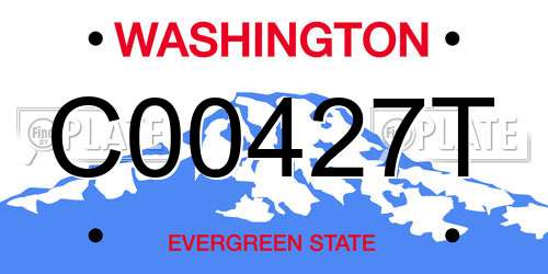 C00427T Washington License Plate