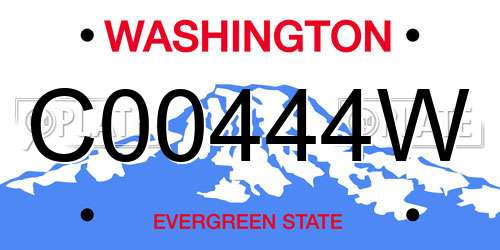 C00444W Washington License Plate