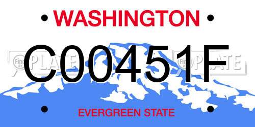 C00451F Washington License Plate