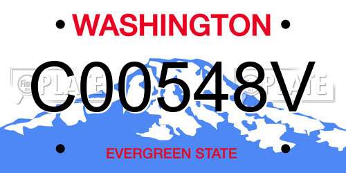 C00548V Washington License Plate