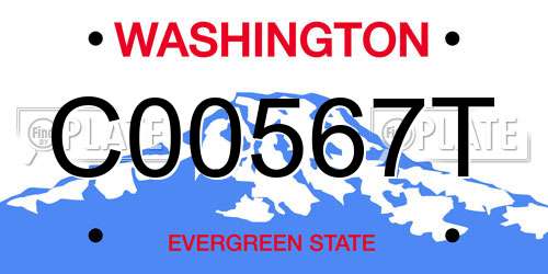 C00567T Washington License Plate