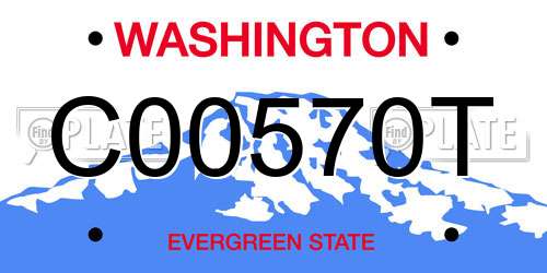 C00570T Washington License Plate