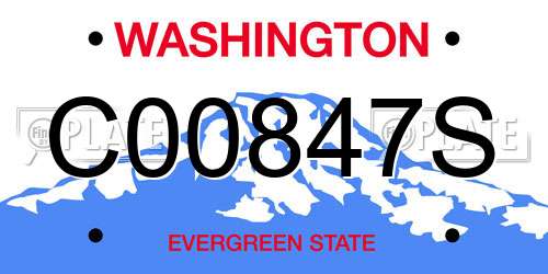 C00847S Washington License Plate