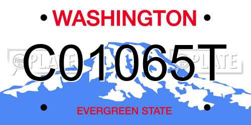C01065T Washington License Plate