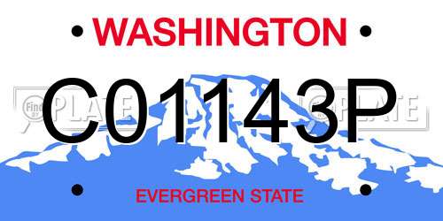 C01143P Washington License Plate