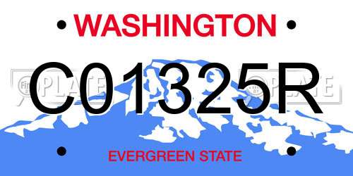 C01325R Washington License Plate