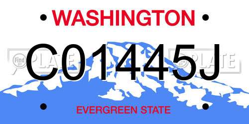 C01445J Washington License Plate