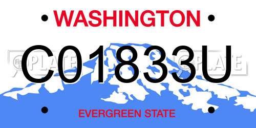 C01833U Washington License Plate