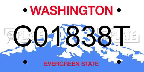 C01838T Washington License Plate