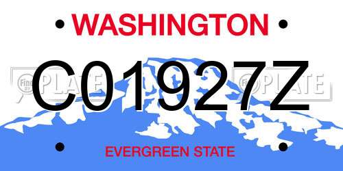 C01927Z Washington License Plate