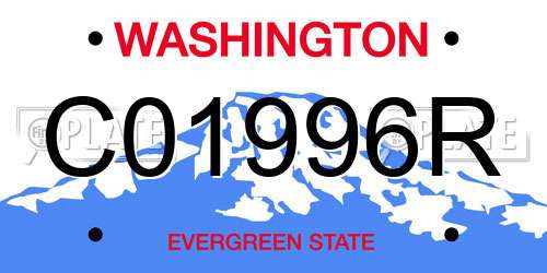 C01996R Washington License Plate
