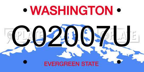 C02007U Washington License Plate