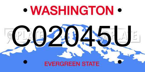 C02045U Washington License Plate
