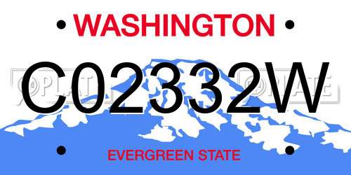 C02332W Washington License Plate