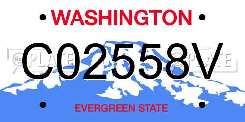 C02558V Washington License Plate