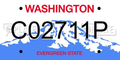 C02711P Washington License Plate