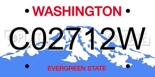 C02712W Washington License Plate