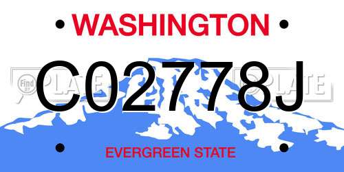 C02778J Washington License Plate