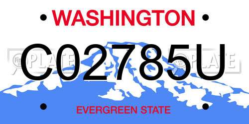 C02785U Washington License Plate